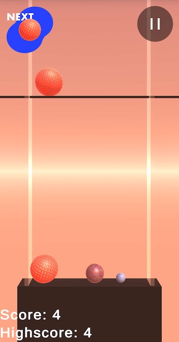 Game screenshot of a prototype version of Melon Merge 3D.